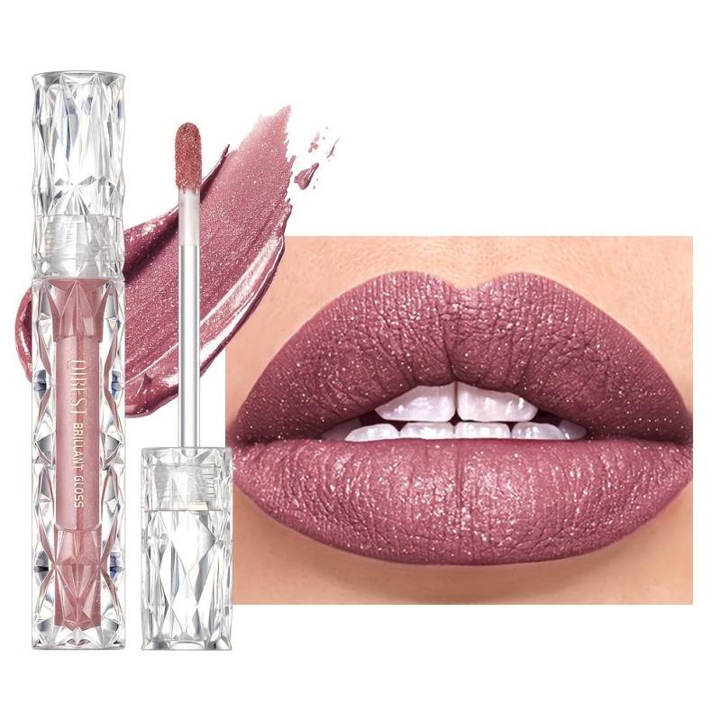 10 Farben Flüssiger Lippenstift Metallic-Farbe Antihaft-Becher Verfärbt sich nicht Lipgloss Feuchtigkeitsspendende Perle Feiner Flash-Lippenglasur 1# von Joom DACH