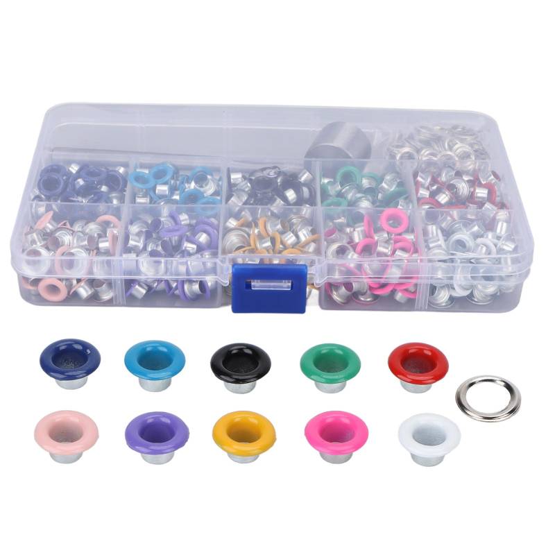 10 Farben Ösenwerkzeug-Set Eisen Kunststoff Material Robuste Struktur Bunte Beschichtung Ösen-Set für 6mm / 0.24in von Joom DACH