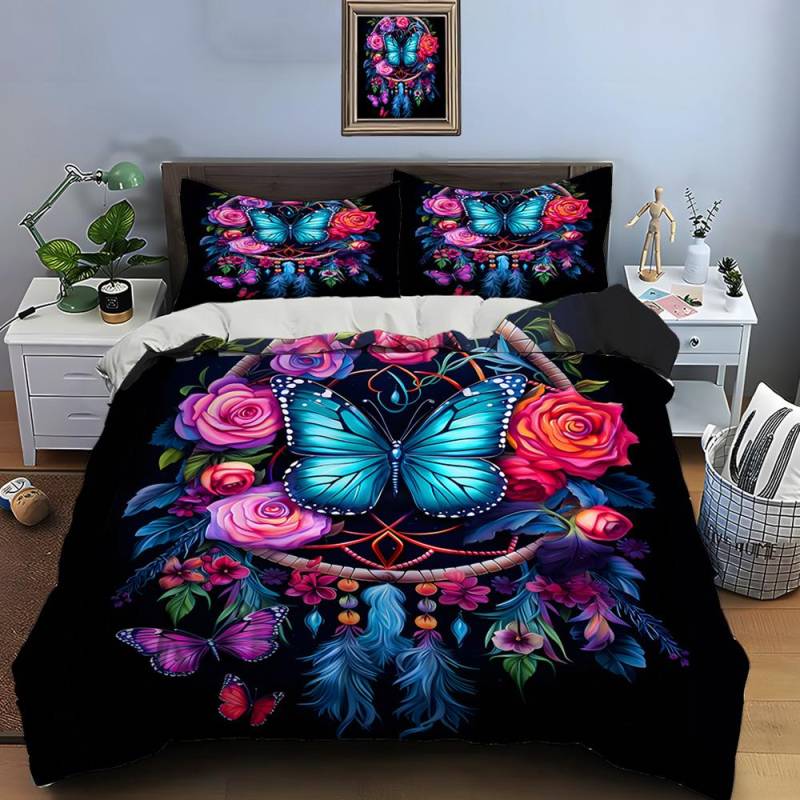 10 Größen Fantasy Traumfänger Druck Bettwäsche Set Bettbezug 1 Bettbezug 2 Kissenbezüge Erwachsenen- und Kinderbettwäsche Luxus EU Twin 135X200cm&set von Joom DACH