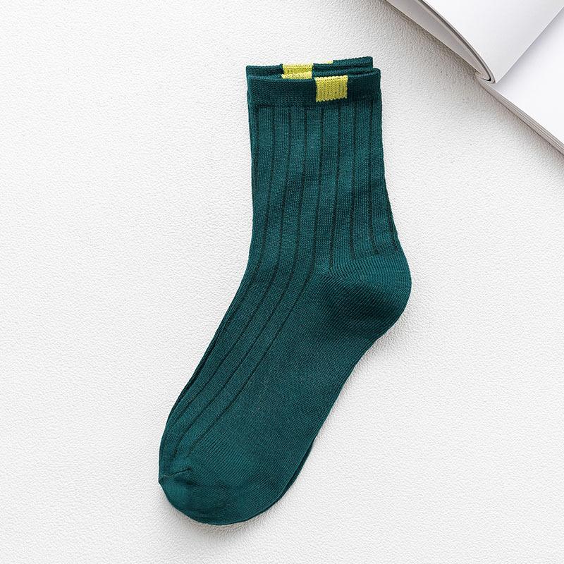 10 Paar Socken Damen Winter Warme Socken für Damen Neujahr Niedliches Set Herren Weiß Japanischer Stil Sport Mode Kurze Socken Set Femal 10Pcs （EUR 33-44） dunkelgrüne von Joom DACH