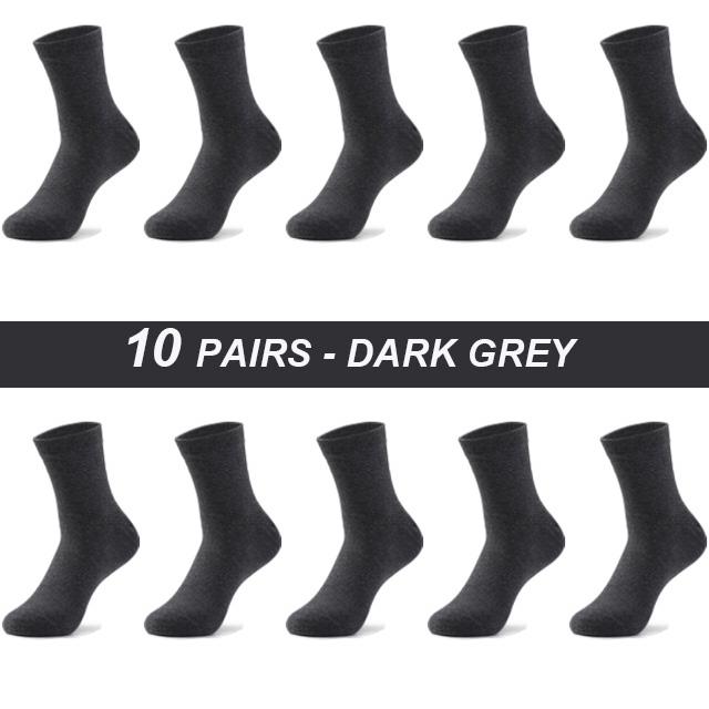 10 Pairs Plus Größe männer Socken Baumwolle Hohe Qualität Schwarz Weiß Business Weiche Atmungsaktive Winter Männlichen Lange Socken Neue stil EUR38-43 dunkelgrau von Joom DACH