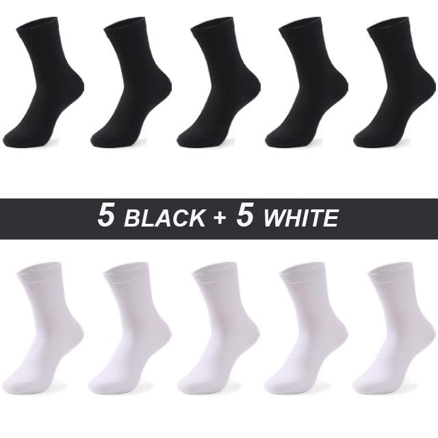 10 Pairs Plus Größe männer Socken Baumwolle Hohe Qualität Schwarz Weiß Business Weiche Atmungsaktive Winter Männlichen Lange Socken Neue stil EUR38-43 weiß/schwarz von Joom DACH