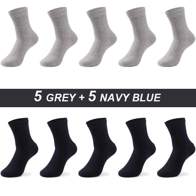 10 Pairs Plus Größe männer Socken Baumwolle Hohe Qualität Schwarz Weiß Business Weiche Atmungsaktive Winter Männlichen Lange Socken Neue stil EUR44-48 navy blau/grau von Joom DACH