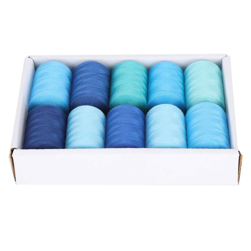 10 Rollen Blaues Nähgarn Set Kühle Töne Haushalt DIY Zubehör 1000 Yards pro Spule 402 von Joom DACH