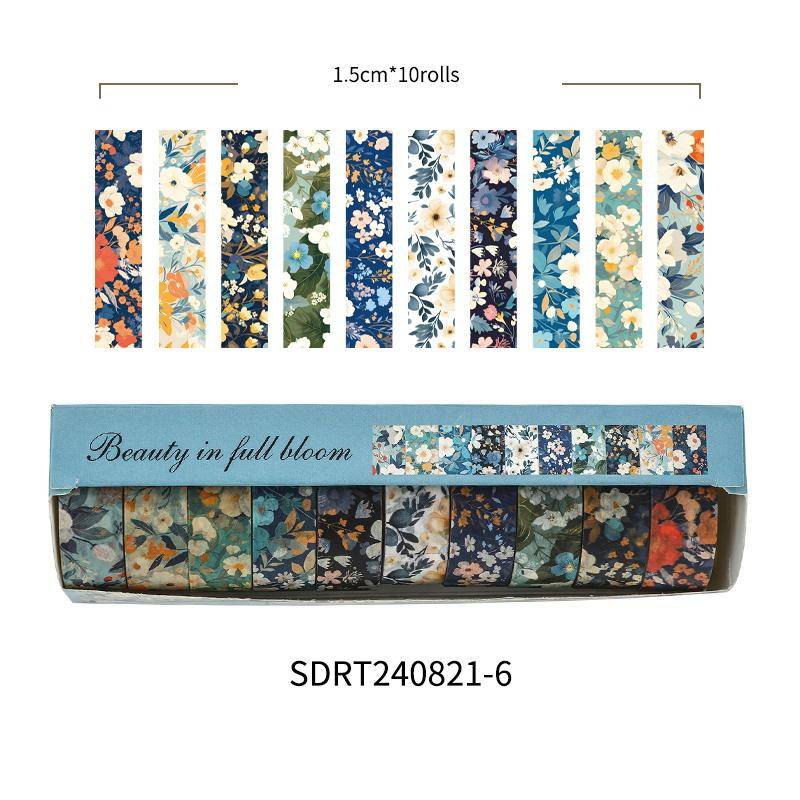10 Rollen Vintage Blumen Washi Tapes Schönheit in voller Blüte Blumenmuster Klebepapier Masking Tape Dekorationsaufkleber 10 Rollen Vintage Blumen Washi Tapes Schönheit in voller Blüte Blumenmuster Klebepapier Masking Tape Dekorationsaufkleber von Joom DACH