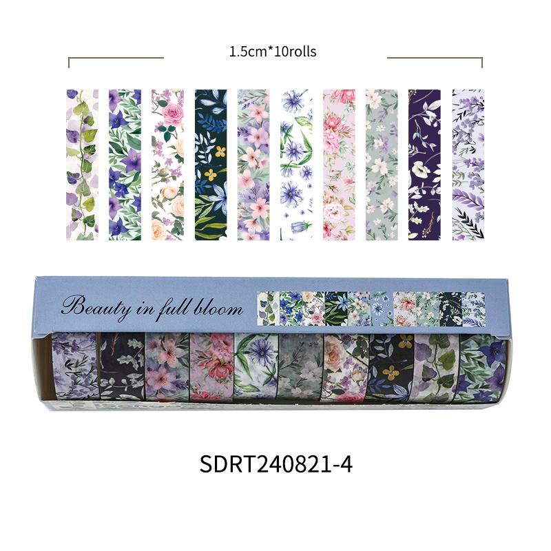 10 Rollen Vintage Blumen Washi Tapes Schönheit in voller Blüte Blumenmuster Klebepapier Masking Tape Dekorationsaufkleber von Joom DACH