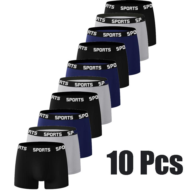 10 STÜCK Herren SPORT Boxershorts Unterwäsche Komfort Trend Slips Mann Einfache Atmungsaktive Unterhosen L von Joom DACH