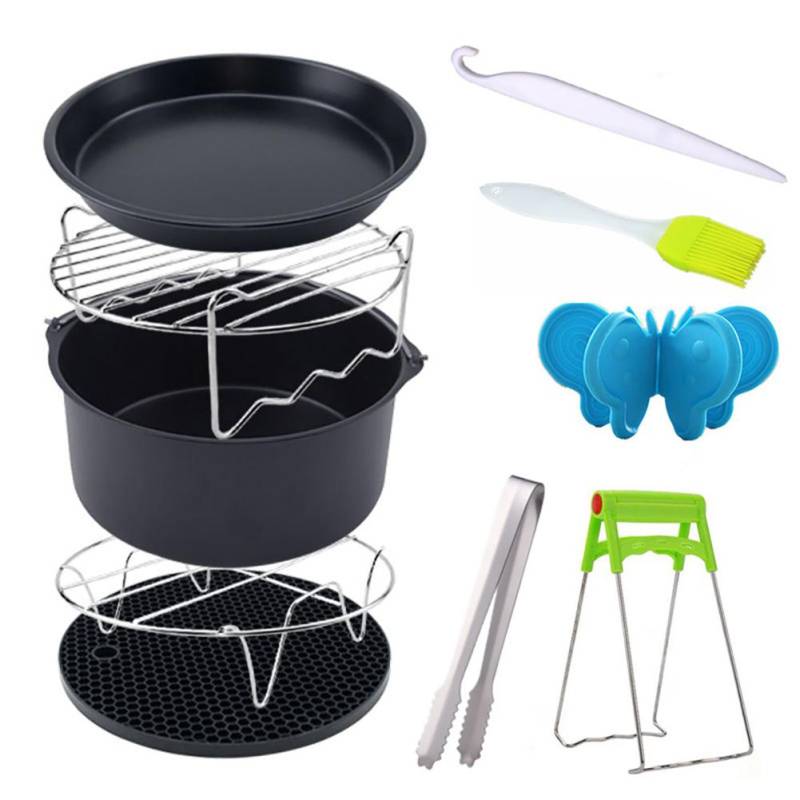 10 STÜCKE 6IN/16CM Heißluftfritteuse Zubehör Sicherheit Pizza Backform Küchenkochwerkzeuge für 3,7-5,8qt von Joom DACH