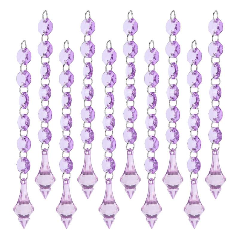 10 STÜCKE Acryl Anhänger 15cm Beleuchtungsdekoration für Kronleuchter Shots Fenster Weihnachtsbaum Lila violett von Joom DACH