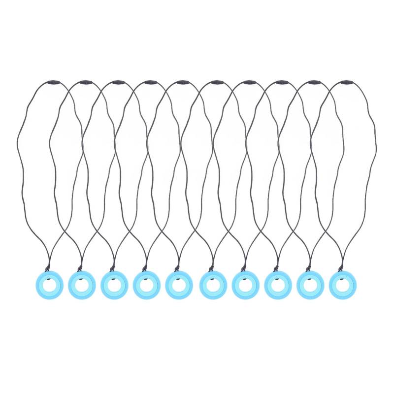 10 STÜCKE Kausensorische Halskette Sicher Weiches Silikon Zähneknirschen Kinder Kauen Anhänger Halskette Dunkel dunkelblaue von Joom DACH