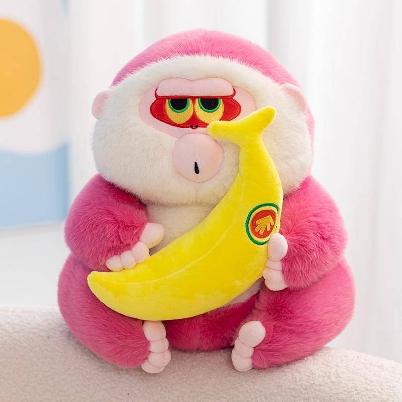 10 Stile Cartoon Flauschiger Gorilla Plüschtier Rosa Affe Weiches Stofftier Puppe Rucksack Autotasche Raumdeko Kinder Kreative Geschenke von Joom DACH