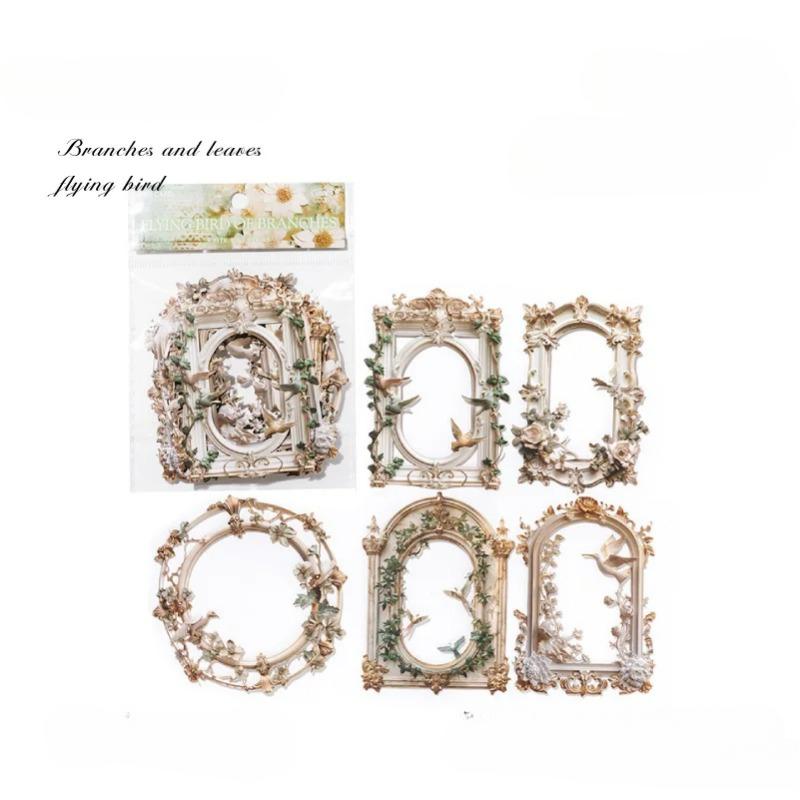 10 Stück 3D-Stil Hohlrahmen Kartenmaterial Papier Dekoratives Tagebuch Handgemachtes DIY Scrapbooking Zubehör Junk Journal Zubehör von Joom DACH
