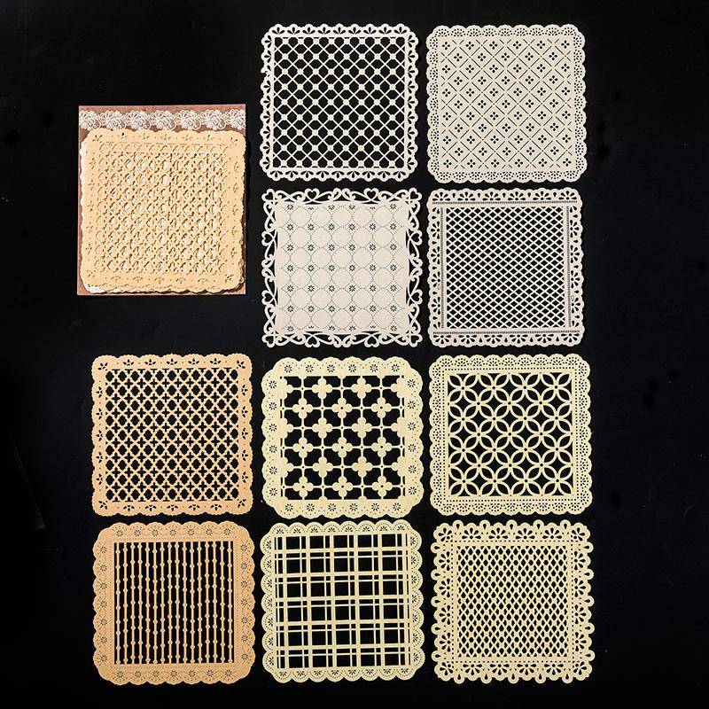 10 Stück Ausgehöhlte Handspitze Spitzenpapier Planer Literatur Kunst Scrapbooking Material Papier handgemacht DIYjunk Journal Zubehör von Joom DACH