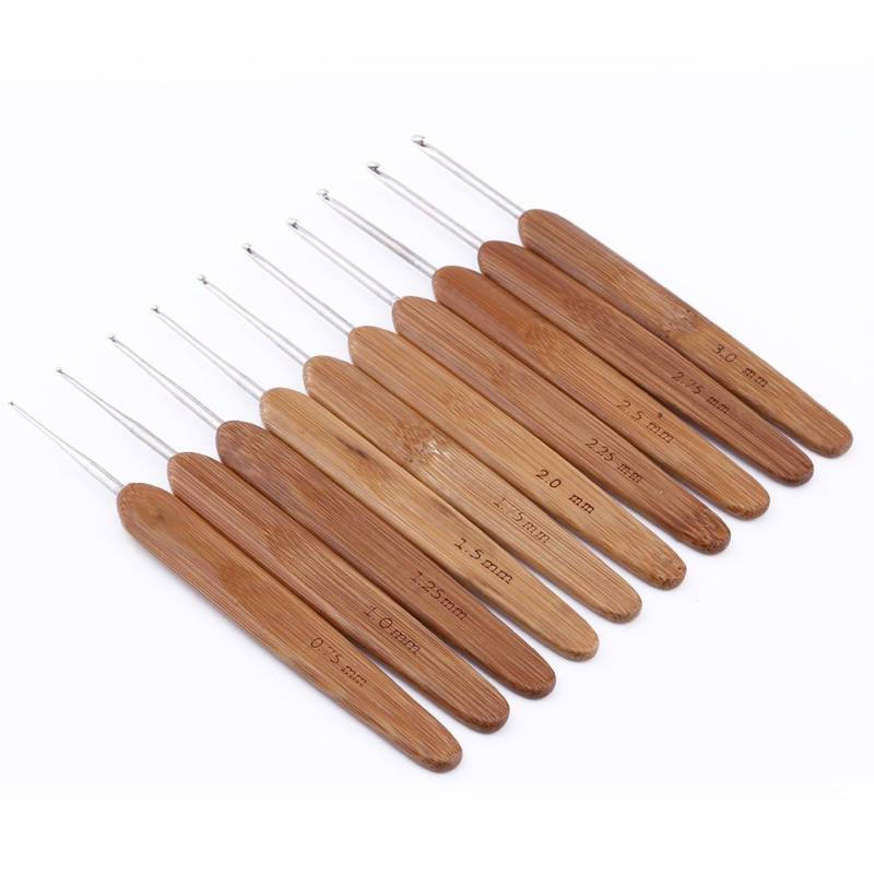 10 Stück Bambusgriff Aluminium Häkelnadel Stricknadel Webgarn Set 10 Stück Bambusgriff Aluminium Häkelnadel Stricknadel Webgarn Set von Joom DACH