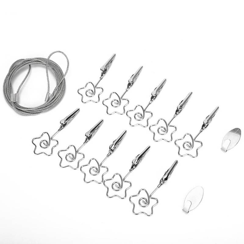 10 Stück Foto-Lichterkette mit Klammern Bild Postkarte Display Aufhänger Stahl Silber Blume Schlafzimmer Wanddeko 10 Stück Foto-Lichterkette mit Klammern Bild Postkarte Display Aufhänger Stahl Silber Blume Schlafzimmer Wanddeko von Joom DACH