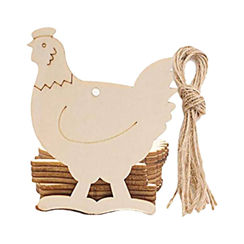 10 Stück Kinder DIY Ostern Haning Anhänger Holz bemalt Hängeschild Ostern Tür Wandbehang Type 2 von Joom DACH