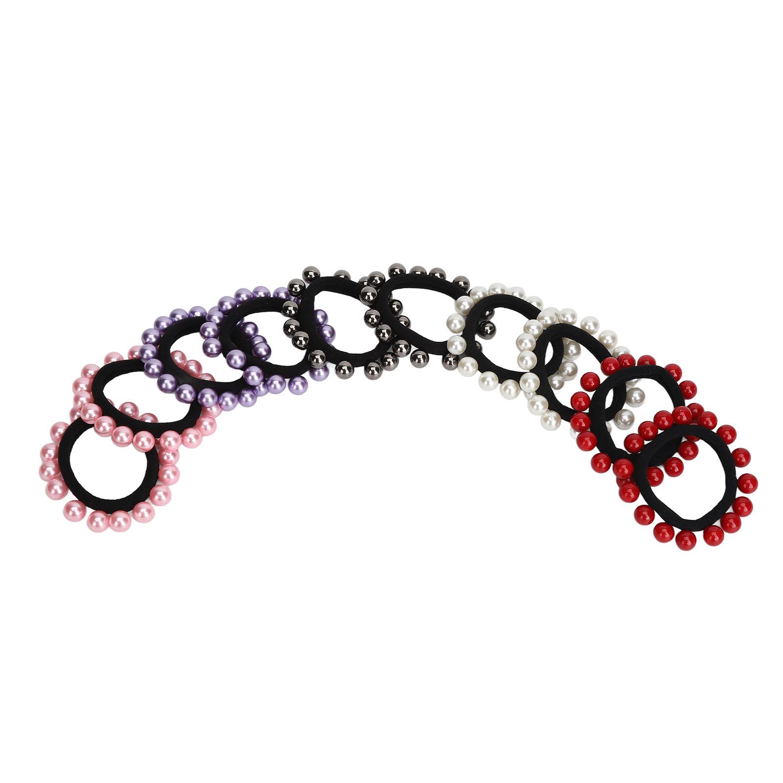10 Stück Künstliche Perle Elastisches Gummiband Dehnbar Dekoration Künstliche Perle Haargummis Stirnband von Joom DACH