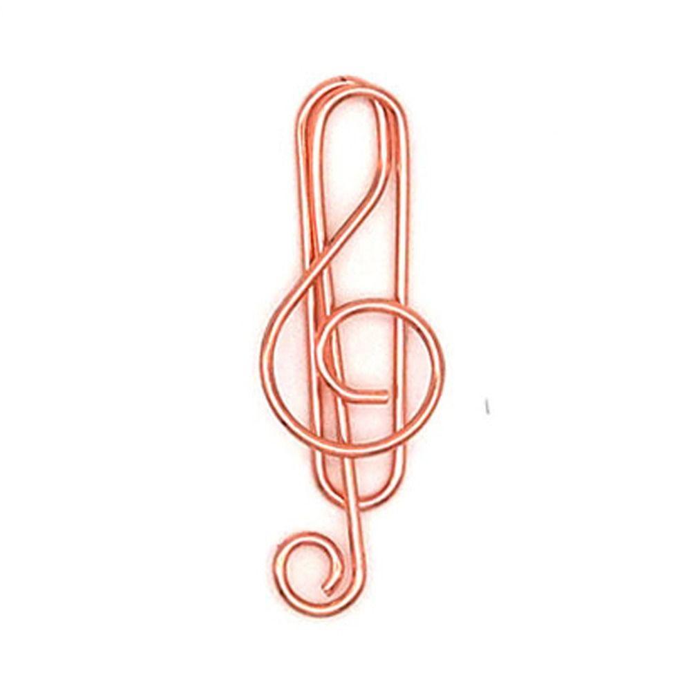 10 Stück Metall Memo Musiknote Büroklammern Index Lesezeichen Kreative Lesezeichenklemme Büro rose gold-high music note von Joom DACH