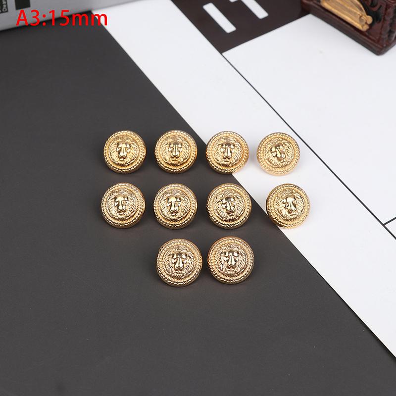 10 Stück Metallknöpfe im Löwe-Stil, handgefertigte Diy-Hemdknöpfe, Bekleidungszubehör 15mm gold von Joom DACH