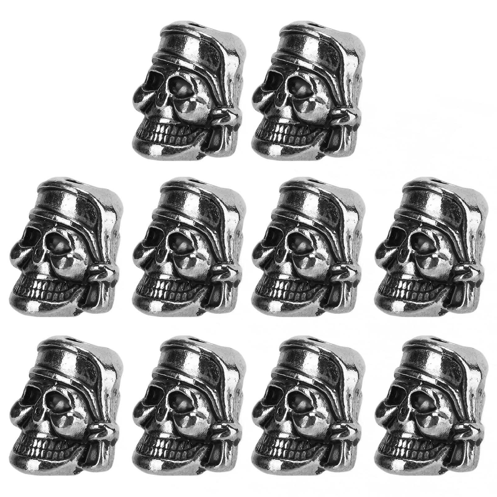 10 Stück Paracord Perlen Metall Schädel Anhänger Schnalle 4,5 mm Loch für Messer Lanyards DIY Werkzeug von Joom DACH