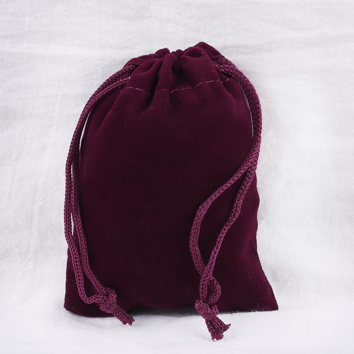 10 Stück Samt-Handytaschen mit Kordelzug, Schmuck, Geschenk, Aufbewahrungshülle, Hochzeit, Party, Bevorzugung, Süßigkeitenbeutel 9x12cm bordeaux von Joom DACH