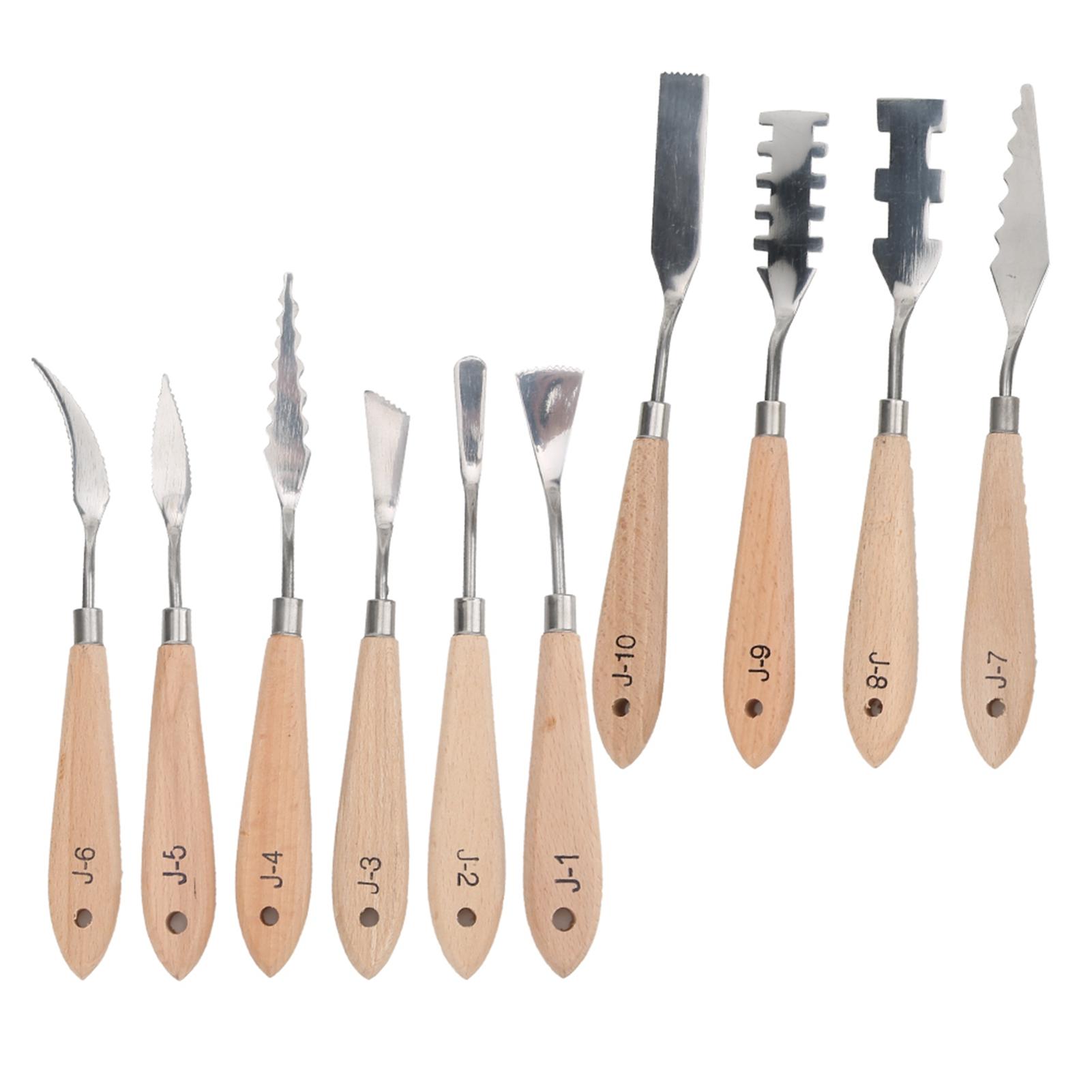 10 Stück Schmerzschaber Messer Edelstahl Zahnform Ölmalwerkzeug Kunstbedarf(10 Stück ) von Joom DACH