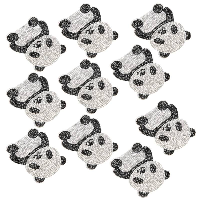 10 Stück Strass-Aufnäher Aufbügeln Kristall-Applikation Cartoon-Dekoration für DIY-Basteln Panda von Joom DACH