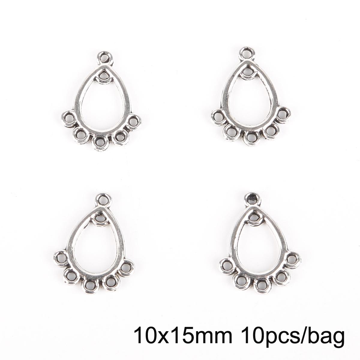 10 Stück antike Splitter fächerförmige Kronleuchter Charm Zubehör für Schmuckherstellung DIY handgemachte Handwerk 01 silber von Joom DACH