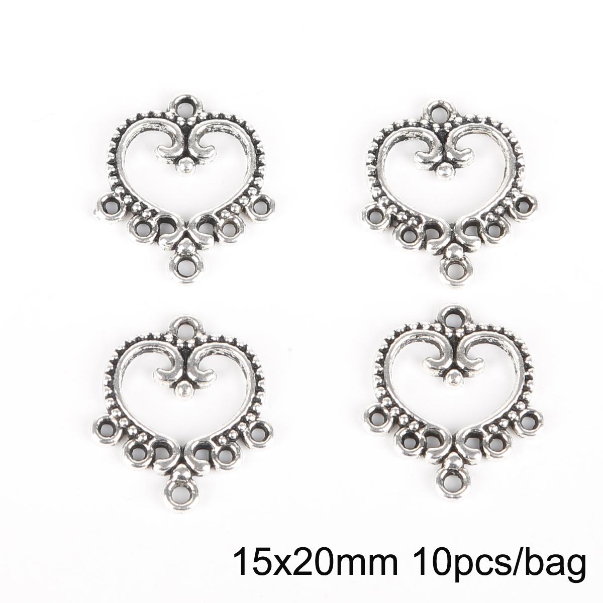 10 Stück antike Splitter fächerförmige Kronleuchter Charm Zubehör für Schmuckherstellung DIY handgemachte Handwerk 02 silber von Joom DACH
