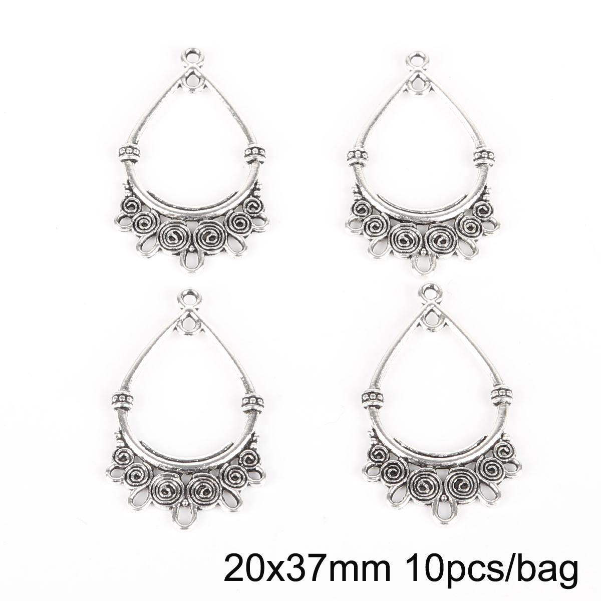 10 Stück antike Splitter fächerförmige Kronleuchter Charm Zubehör für Schmuckherstellung DIY handgemachte Handwerk 05 silber von Joom DACH