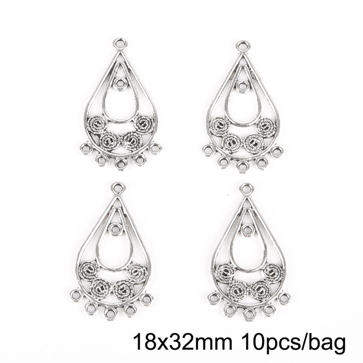 10 Stück antike Splitter fächerförmige Kronleuchter Charm Zubehör für Schmuckherstellung DIY handgemachte Handwerk 06 silber von Joom DACH