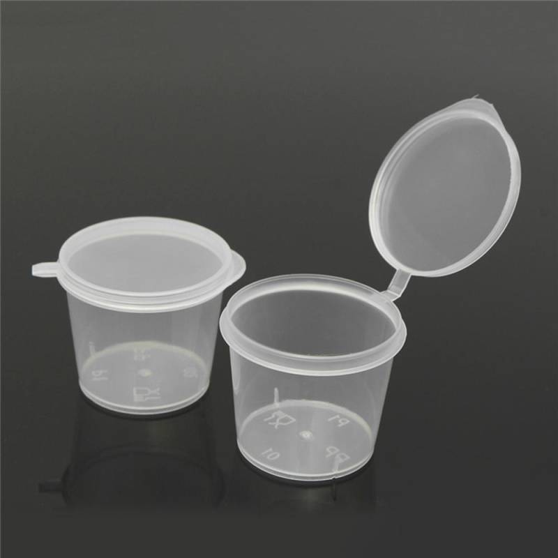 10 Stück transparente Einweg-Saucenbecher, Chutney-Becher, Kapazität, kleine Aufbewahrungsbehälter mit Deckel 10PCS von Joom DACH