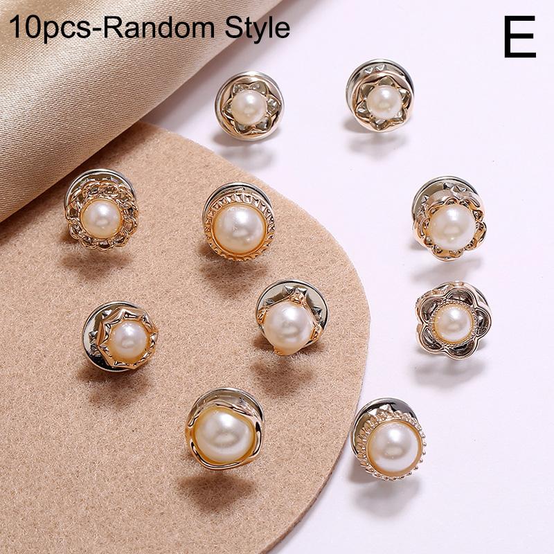 10 Stücke Frauen Kreative Schalknopf Schmuck Zubehör Strickjacke Kragen Geschenke Brosche Broschen Imitation Perle Kristall Corsage E von Joom DACH