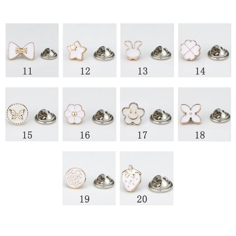 10 Stücke Freies Nähen Perle Strass Knopf Brosche Verhindern Unbeabsichtigte Exposition Tasten Broschen Pins Abzeichen Manschettenknöpfe Hemd Knopf von Joom DACH