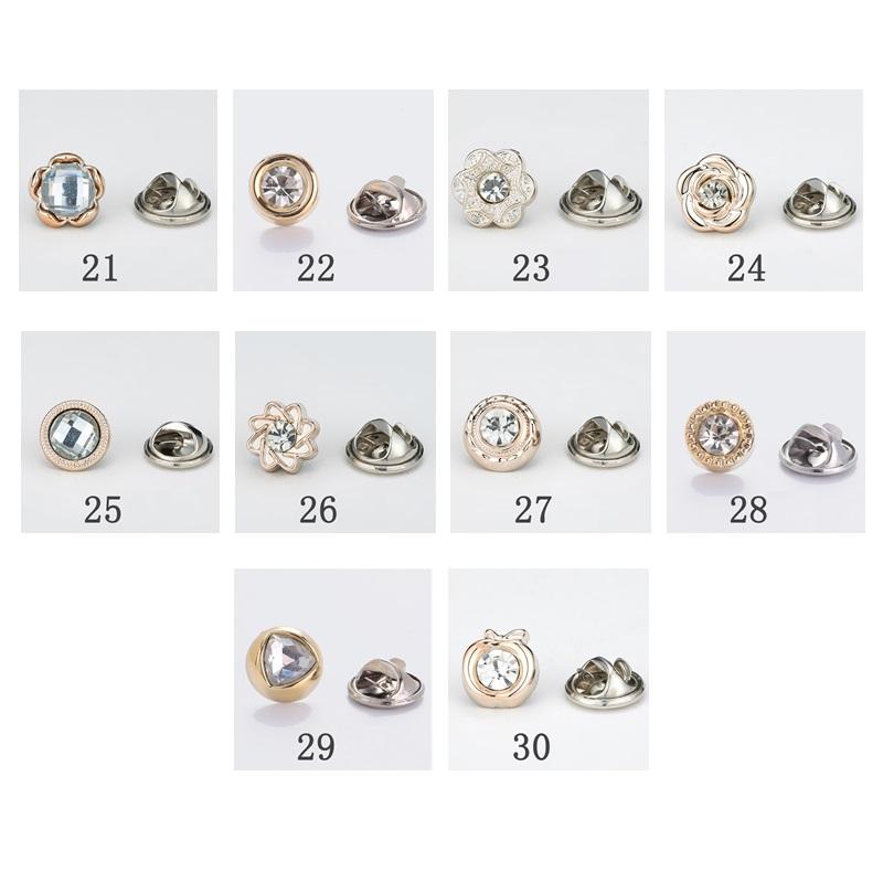10 Stücke Freies Nähen Perle Strass Knopf Brosche Verhindern Unbeabsichtigte Exposition Tasten Broschen Pins Abzeichen Manschettenknöpfe Hemd Knopf von Joom DACH