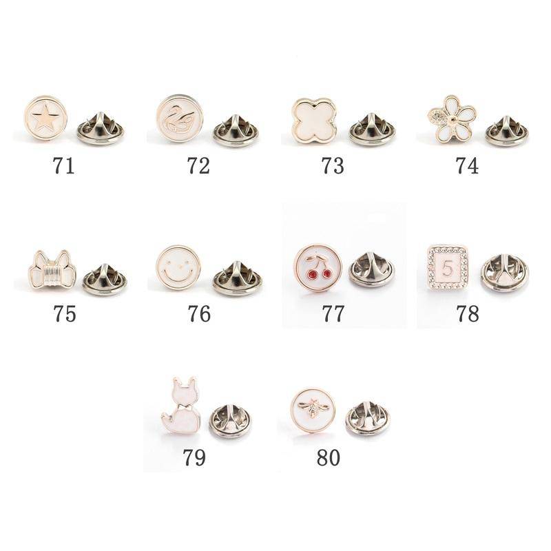 10 Stücke Freies Nähen Perle Strass Knopf Brosche Verhindern Unbeabsichtigte Exposition Tasten Broschen Pins Abzeichen Manschettenknöpfe Hemd Knopf von Joom DACH