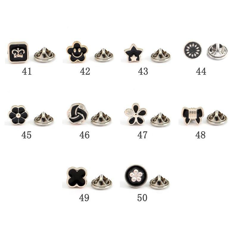 10 Stücke Freies Nähen Perle Strass Knopf Brosche Verhindern Unbeabsichtigte Exposition Tasten Broschen Pins Abzeichen Manschettenknöpfe Hemd Knopf von Joom DACH