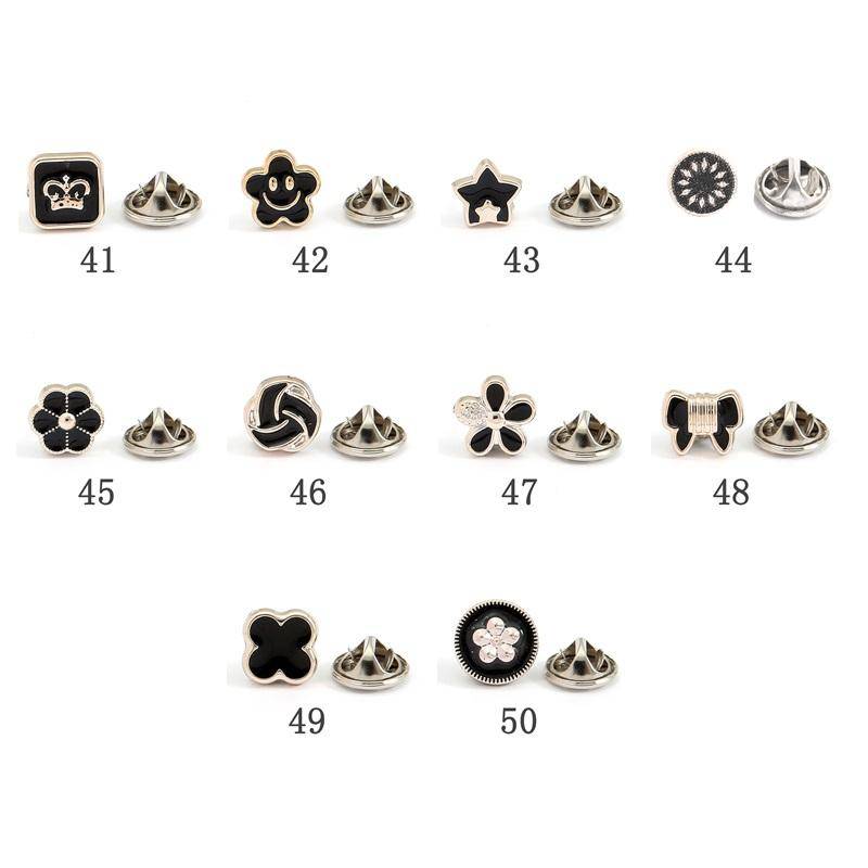 10 Stücke Freies Nähen Perle Strass Knopf Brosche Verhindern Unbeabsichtigte Exposition Tasten Broschen Pins Abzeichen Manschettenknöpfe Hemd Knopf von Joom DACH