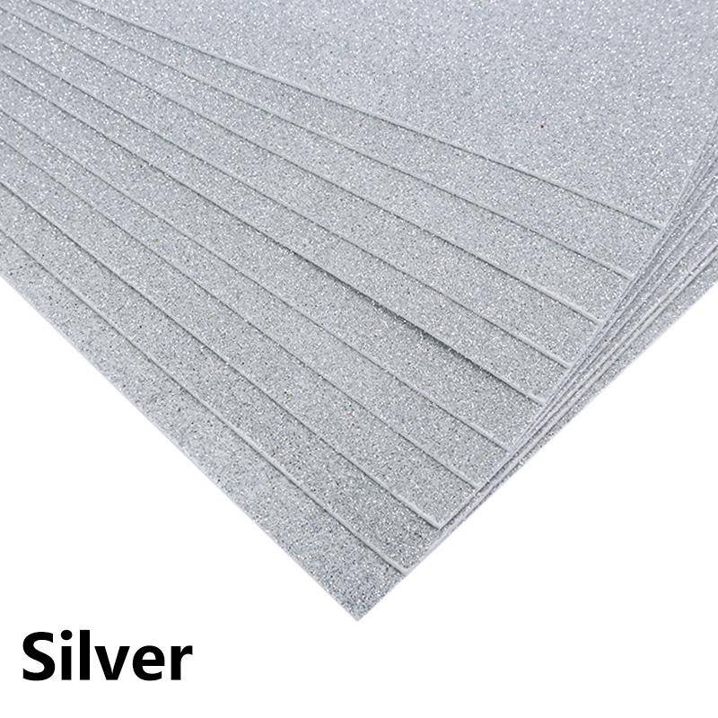 10 Stücke Kinder A4 Schwamm Blatt EVA Schaum Papier Handgemachte Material Glitter Handwerk DIY one size silber von Joom DACH
