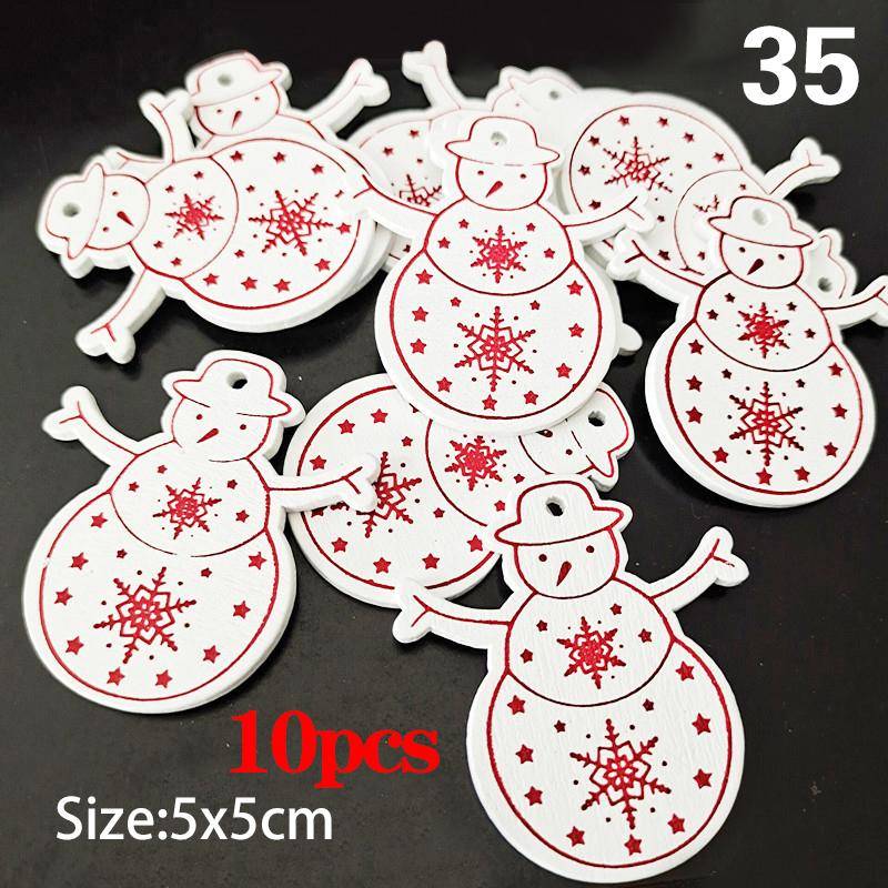 10 Teile/satz Natürliche Holz Weihnachten Ornamente Hängen Anhänger Kinder Spielzeug Schnee Elch von Joom DACH