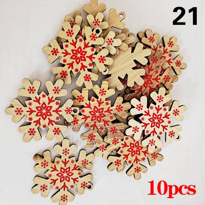 10 Teile/satz Natürliche Holz Weihnachten Ornamente Hängen Anhänger Kinder Spielzeug Schnee Elch von Joom DACH