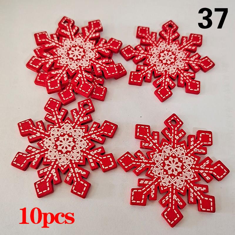 10 Teile/satz Natürliche Holz Weihnachten Ornamente Hängen Anhänger Kinder Spielzeug Schnee Elch von Joom DACH