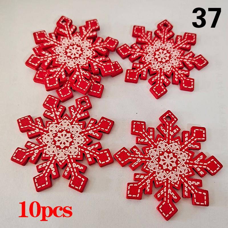 10 Teile/satz Natürliche Holz Weihnachten Ornamente Hängen Anhänger Kinder Spielzeug Schnee Elch von Joom DACH