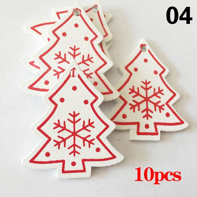 10 Teile/satz Natürliche Holz Weihnachten Ornamente Hängen Anhänger Kinder Spielzeug Schnee Elch von Joom DACH