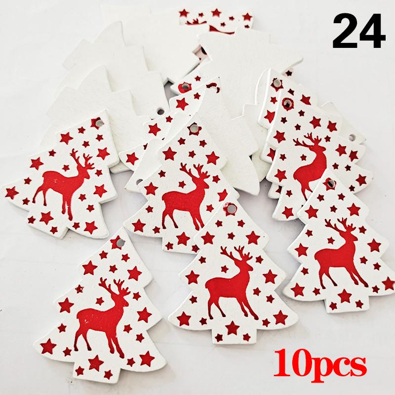 10 Teile/satz Natürliche Holz Weihnachten Ornamente Hängen Anhänger Kinder Spielzeug Schnee Elch von Joom DACH