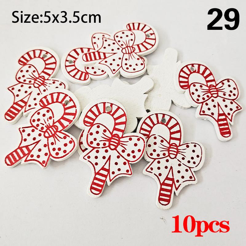 10 Teile/satz Natürliche Holz Weihnachten Ornamente Hängen Anhänger Kinder Spielzeug Schnee Elch von Joom DACH