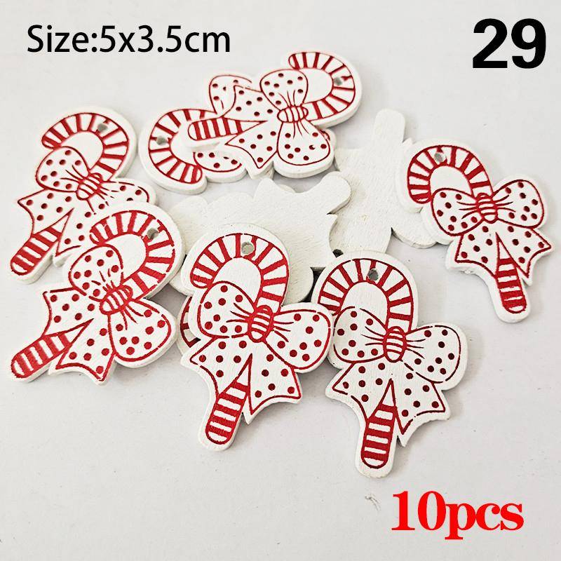 10 Teile/satz Natürliche Holz Weihnachten Ornamente Hängen Anhänger Kinder Spielzeug Schnee Elch von Joom DACH