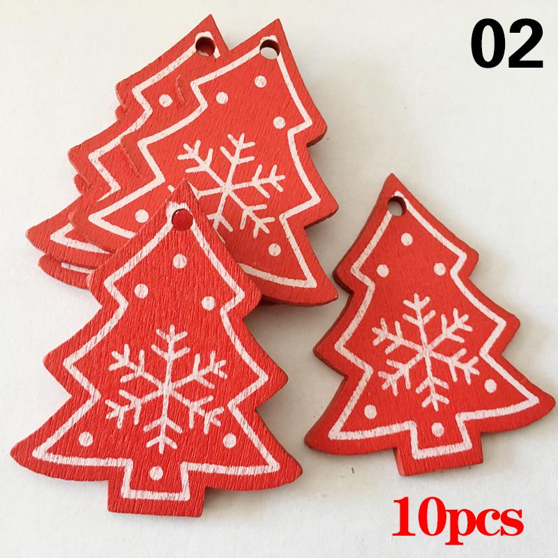 10 Teile/satz Natürliche Holz Weihnachten Ornamente Hängen Anhänger Kinder Spielzeug Schnee Elch von Joom DACH