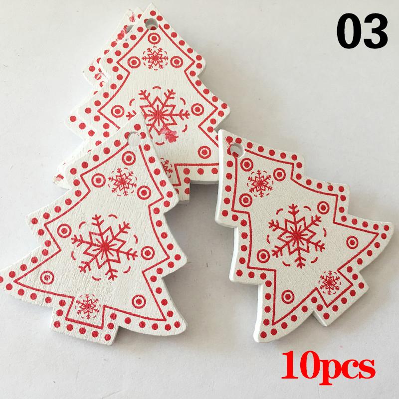 10 Teile/satz Natürliche Holz Weihnachten Ornamente Hängen Anhänger Kinder Spielzeug Schnee Elch von Joom DACH