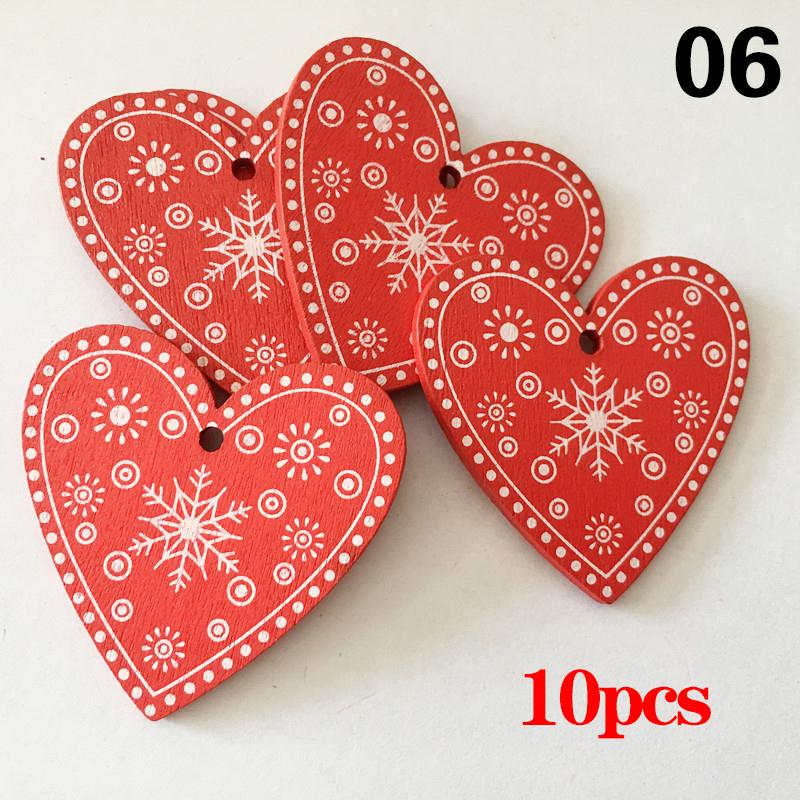 10 Teile/satz Natürliche Holz Weihnachten Ornamente Hängen Anhänger Kinder Spielzeug Schnee Elch von Joom DACH